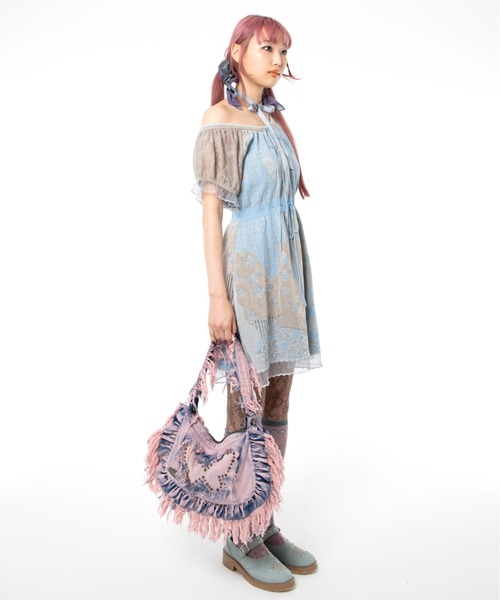 rurumu:（ルルムウ）の「rurumu:/ルルムウ/butterfly denim fringe bag（ショルダーバッグ・レディース・ピンク/インディゴブルー/ベージュ・FREE）」の20枚目の写真