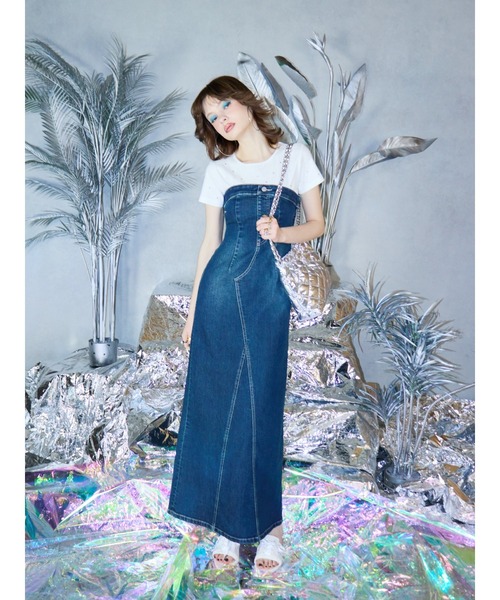 EVRIS(エヴリス)の「デニムベアロングワンピース(ワンピース・レディース・インディゴブルー/ブルー/ブラック・X-SMALL/SMALL/MEDIUM)」の14枚目の写真