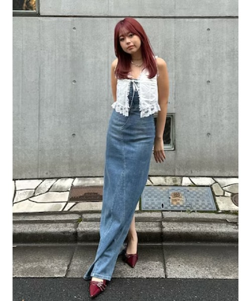 EVRIS エヴリス　デニムベアロングワンピース Sサイズ デニムベアロングワンピース（ワンピース）｜EVRIS（エヴリス