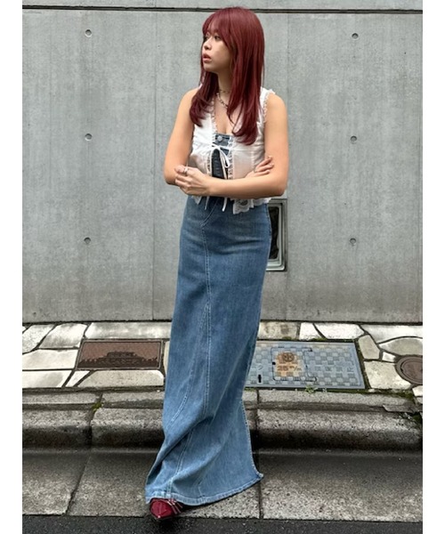 EVRIS(エヴリス)の「デニムベアロングワンピース(ワンピース・レディース・インディゴブルー/ブルー/ブラック・X-SMALL/SMALL/MEDIUM)」の19枚目の写真