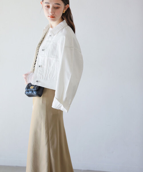 La TOTALITE（ラトータリテ）の「クロプトGジャン（デニムジャケット・レディース・ホワイト/ダークブルー・FREE）」の4枚目の写真