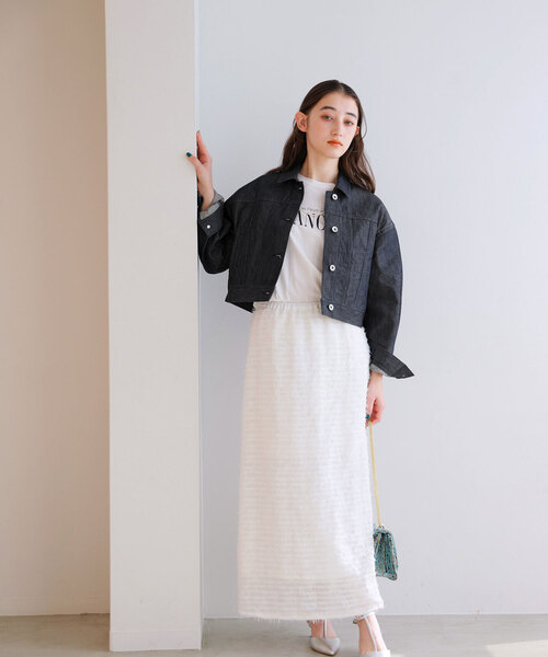 La TOTALITE（ラトータリテ）の「クロプトGジャン（デニムジャケット・レディース・ホワイト/ダークブルー・FREE）」の10枚目の写真