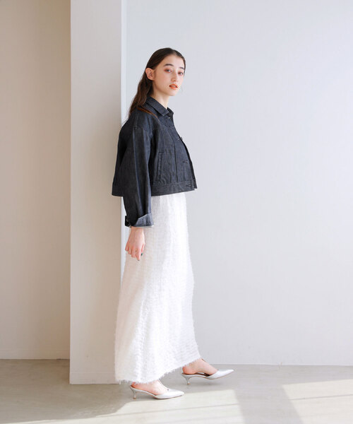 La TOTALITE（ラトータリテ）の「クロプトGジャン（デニムジャケット・レディース・ホワイト/ダークブルー・FREE）」の12枚目の写真