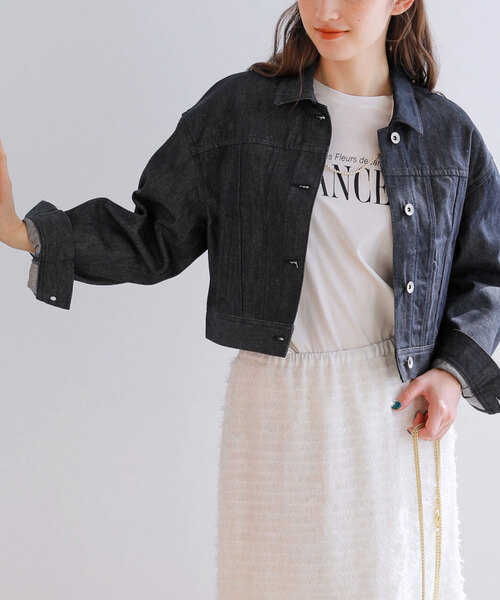 La TOTALITE（ラトータリテ）の「クロプトGジャン（デニムジャケット・レディース・ホワイト/ダークブルー・FREE）」の14枚目の写真