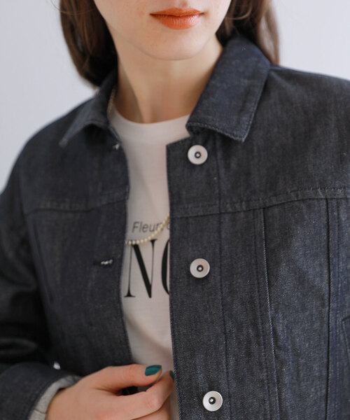 La TOTALITE（ラトータリテ）の「クロプトGジャン（デニムジャケット・レディース・ホワイト/ダークブルー・FREE）」の17枚目の写真