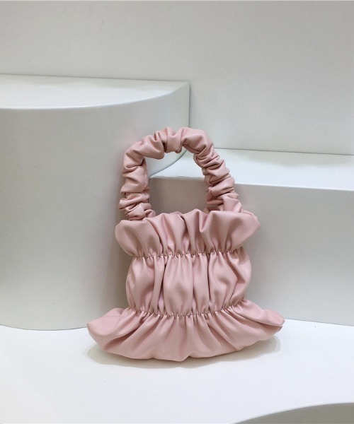 LAC-VERT（ラック・ヴェール）の「シャーリングPU 2WAYハンドバッグ（ショルダーバッグ・レディース・ホワイト/ブラック/シルバー/ピンク・FREE）」の16枚目の写真