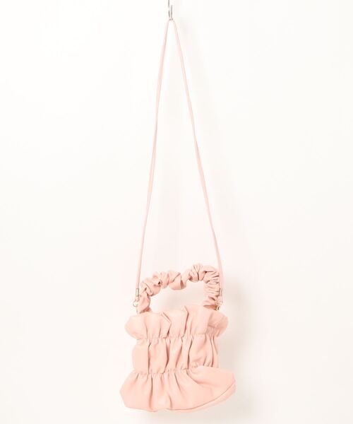 LAC-VERT（ラック・ヴェール）の「シャーリングPU 2WAYハンドバッグ（ショルダーバッグ・レディース・ホワイト/ブラック/シルバー/ピンク・FREE）」の20枚目の写真