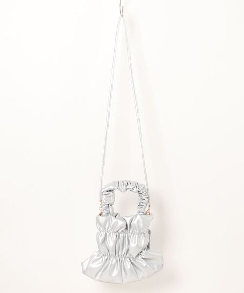 LAC-VERT（ラック・ヴェール）の「シャーリングPU 2WAYハンドバッグ（ショルダーバッグ・レディース・ホワイト/ブラック/シルバー/ピンク・FREE）」の21枚目の写真