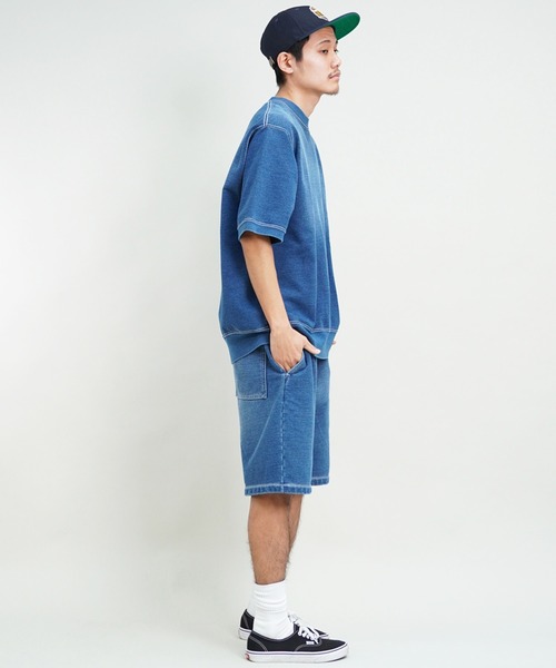 Champion(チャンピオン)の「CHAMPION/チャンピオン ショーツ インディゴ染め リラックスフィット セットアップ対応 C3-Z509(その他パンツ・メンズ・ダークインディゴブルー/インディゴブルー・XL/M/L)」の6枚目の写真