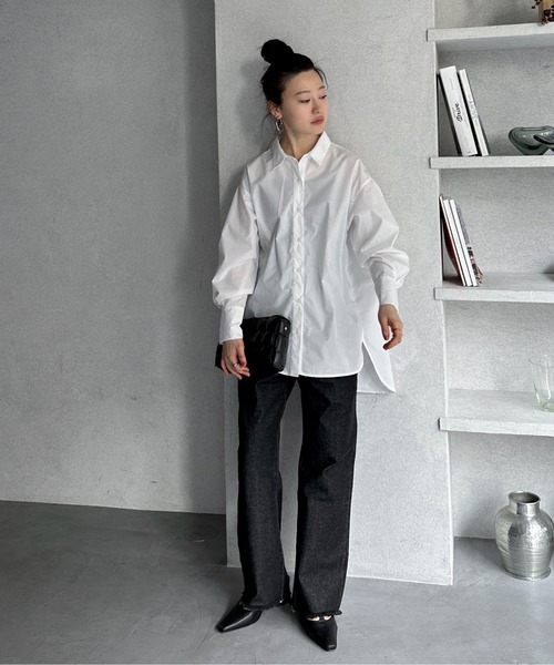 feepur（フェピュール）の「タイプライターBIGシャツ（シャツ/ブラウス・レディース・ブルー/オフホワイト・MEDIUM）」の20枚目の写真