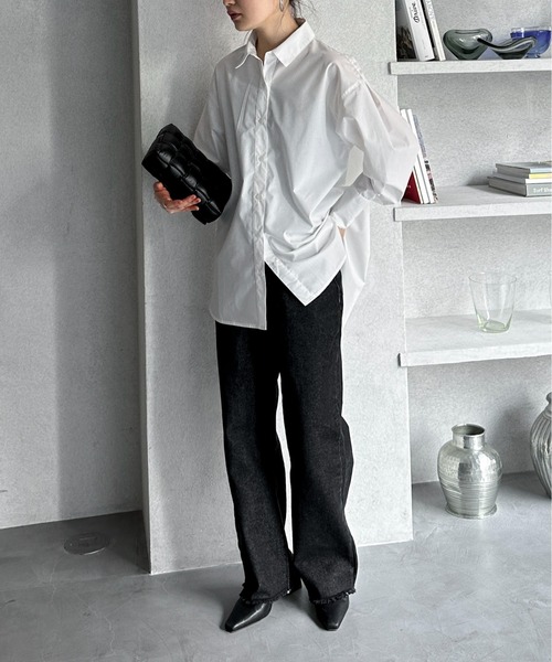 feepur（フェピュール）の「タイプライターBIGシャツ（シャツ/ブラウス・レディース・ブルー/オフホワイト・MEDIUM）」の22枚目の写真