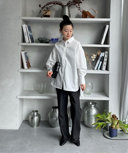 feepur（フェピュール）の「タイプライターBIGシャツ（シャツ/ブラウス・レディース・ブルー/オフホワイト・MEDIUM）」の16枚目の写真