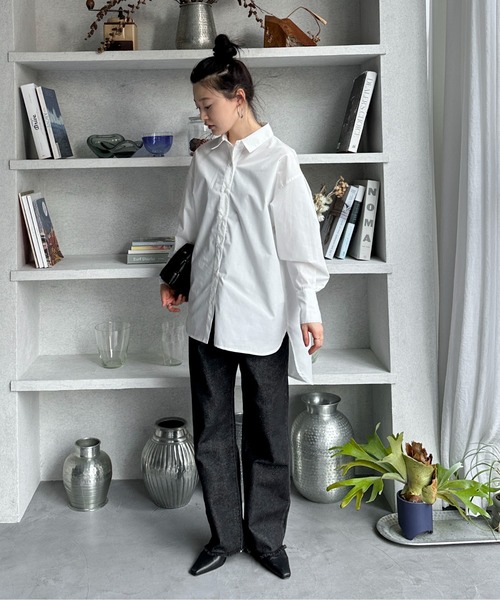 feepur（フェピュール）の「タイプライターBIGシャツ（シャツ/ブラウス・レディース・ブルー/オフホワイト・MEDIUM）」の17枚目の写真