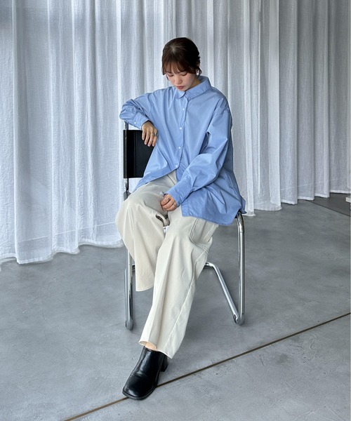 feepur（フェピュール）の「タイプライターBIGシャツ（シャツ/ブラウス・レディース・ブルー/オフホワイト・MEDIUM）」の6枚目の写真