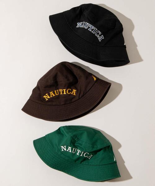NAUTICA（ノーティカ）の「WEGO/NAUTICA COLLEGE LOGO BUCKET HAT（ハット・メンズ・ブラック/ブラウン/グリーン・FREE）」の5枚目の写真