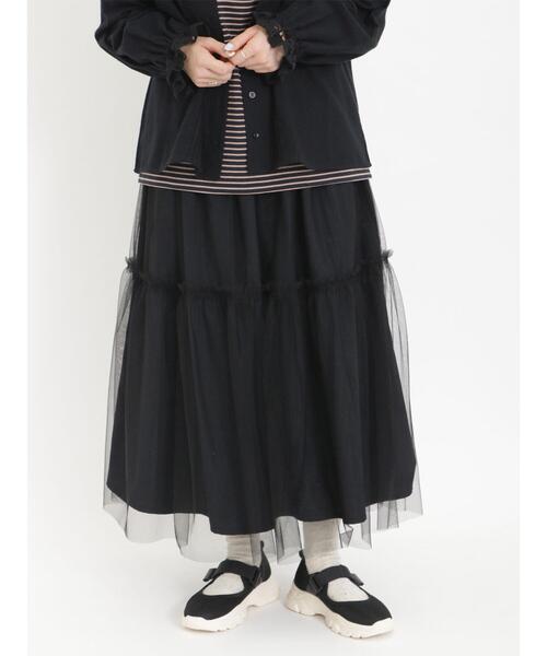 Samansa Mos2(サマンサ モスモス)の「リバーシブルチュールスカート(スカート・レディース・ブラック/ベージュ/キナリ/グレー・F)」の18枚目の写真