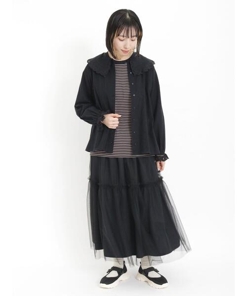 Samansa Mos2(サマンサ モスモス)の「リバーシブルチュールスカート(スカート・レディース・ブラック/ベージュ/キナリ/グレー・F)」の21枚目の写真