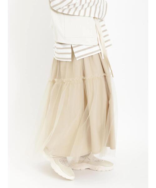 Samansa Mos2(サマンサ モスモス)の「リバーシブルチュールスカート(スカート・レディース・ブラック/ベージュ/キナリ/グレー・F)」の16枚目の写真