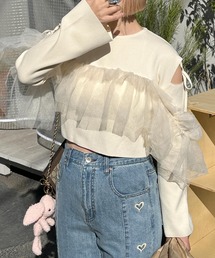 Alley by w closet | 【Alley】チュールビスチェ付プルオーバー(Tシャツ/カットソー)