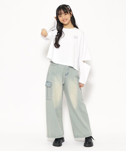 PINK-latte（ピンクラテ）の「◆エルボーカットTシャツ（Tシャツ/カットソー・キッズ・ピンク系その他/オフホワイト/ホワイト系5・15 /14/16）」の20枚目の写真