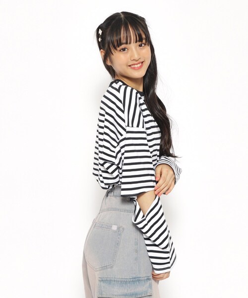 PINK-latte（ピンクラテ）の「◆エルボーカットTシャツ（Tシャツ/カットソー・キッズ・ピンク系その他/オフホワイト/ホワイト系5・15 /14/16）」の13枚目の写真