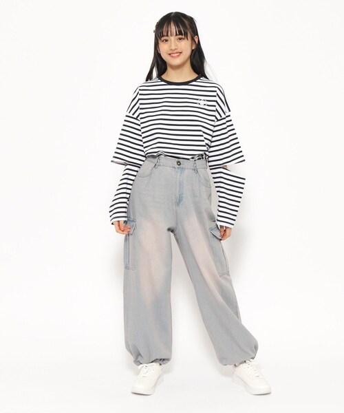 PINK-latte（ピンクラテ）の「◆エルボーカットTシャツ（Tシャツ/カットソー・キッズ・ピンク系その他/オフホワイト/ホワイト系5・15 /14/16）」の14枚目の写真