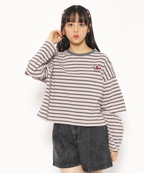 PINK-latte（ピンクラテ）の「◆エルボーカットTシャツ（Tシャツ/カットソー・キッズ・ピンク系その他/オフホワイト/ホワイト系5・15 /14/16）」の16枚目の写真