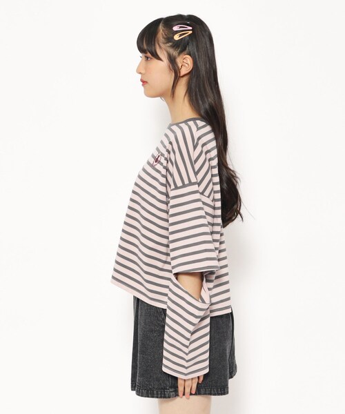 PINK-latte（ピンクラテ）の「◆エルボーカットTシャツ（Tシャツ/カットソー・キッズ・ピンク系その他/オフホワイト/ホワイト系5・15 /14/16）」の9枚目の写真