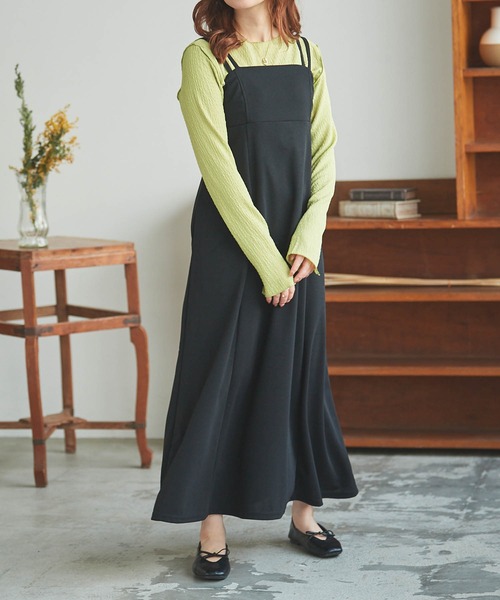 mil(ミル)の「【150㎝前後の小柄さんサイズ】ハイウエストキャミワンピース(ワンピース・レディース・ピンクベージュ/ブラック/ブラウン・M/S/XS)」の18枚目の写真