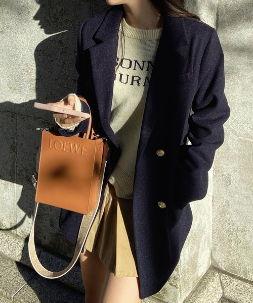 23AW 定価3.3万円 RIVE DROITE ウールライク 紺ブレ 金ボタン 紺ブレ