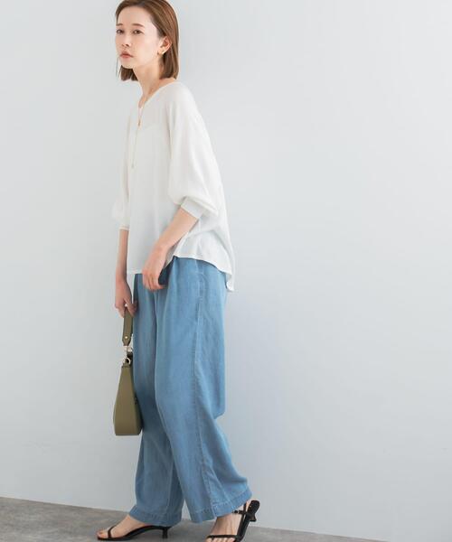 URBAN RESEARCH ROSSO WOMEN（アーバンリサーチ　ロッソ）の「ウォッシャブルシルク混ドルマンニット（ニット/セーター・レディース・オフホワイト/ミント/オレンジ・FREE）」の6枚目の写真