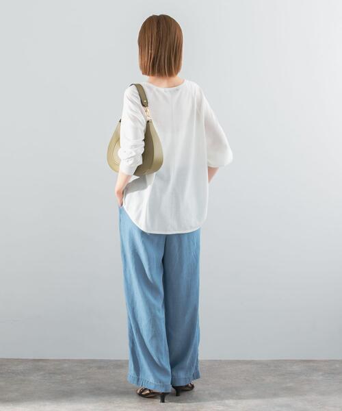 URBAN RESEARCH ROSSO WOMEN（アーバンリサーチ　ロッソ）の「ウォッシャブルシルク混ドルマンニット（ニット/セーター・レディース・オフホワイト/ミント/オレンジ・FREE）」の8枚目の写真