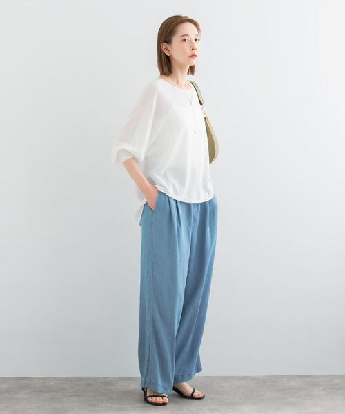URBAN RESEARCH ROSSO WOMEN（アーバンリサーチ　ロッソ）の「ウォッシャブルシルク混ドルマンニット（ニット/セーター・レディース・オフホワイト/ミント/オレンジ・FREE）」の9枚目の写真