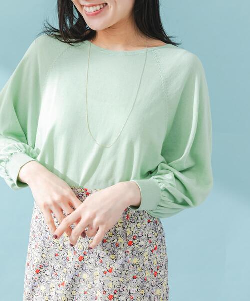 URBAN RESEARCH ROSSO WOMEN（アーバンリサーチ　ロッソ）の「ウォッシャブルシルク混ドルマンニット（ニット/セーター・レディース・オフホワイト/ミント/オレンジ・FREE）」の12枚目の写真