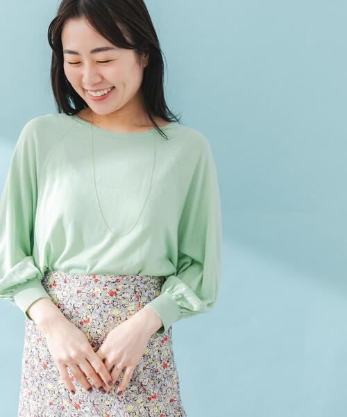 URBAN RESEARCH ROSSO WOMEN（アーバンリサーチ　ロッソ）の「ウォッシャブルシルク混ドルマンニット（ニット/セーター・レディース・オフホワイト/ミント/オレンジ・FREE）」の13枚目の写真