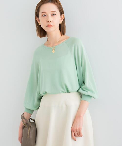 URBAN RESEARCH ROSSO WOMEN（アーバンリサーチ　ロッソ）の「ウォッシャブルシルク混ドルマンニット（ニット/セーター・レディース・オフホワイト/ミント/オレンジ・FREE）」の17枚目の写真