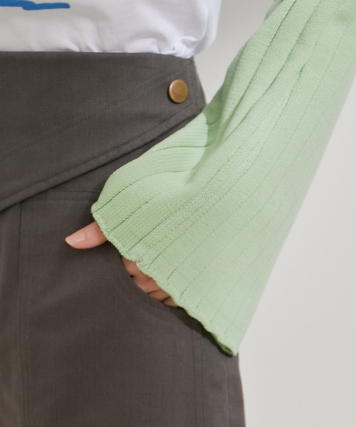 VIS（ビス）の「フラップ付き台形ミニスカート（スカート・レディース・イエロー系その他4/チャコールグレー・S/M）」の7枚目の写真