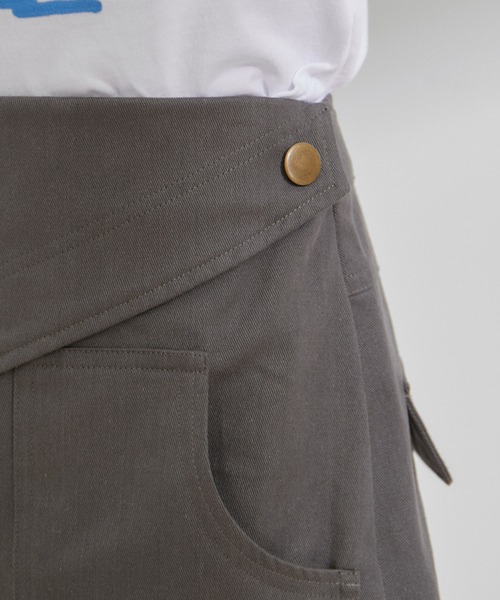 VIS（ビス）の「フラップ付き台形ミニスカート（スカート・レディース・イエロー系その他4/チャコールグレー・S/M）」の8枚目の写真