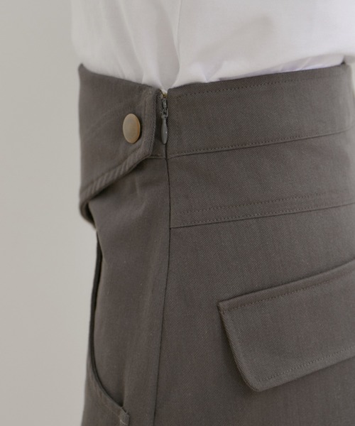 VIS（ビス）の「フラップ付き台形ミニスカート（スカート・レディース・イエロー系その他4/チャコールグレー・S/M）」の9枚目の写真