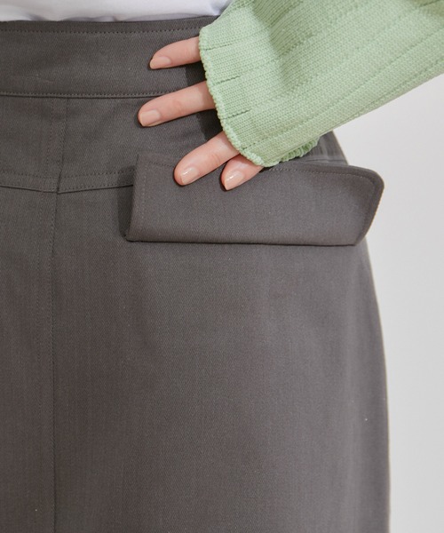 VIS（ビス）の「フラップ付き台形ミニスカート（スカート・レディース・イエロー系その他4/チャコールグレー・S/M）」の11枚目の写真