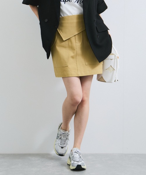 VIS（ビス）の「フラップ付き台形ミニスカート（スカート・レディース・イエロー系その他4/チャコールグレー・S/M）」の18枚目の写真