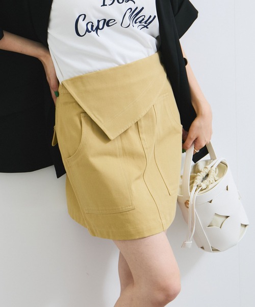 VIS（ビス）の「フラップ付き台形ミニスカート（スカート・レディース・イエロー系その他4/チャコールグレー・S/M）」の20枚目の写真