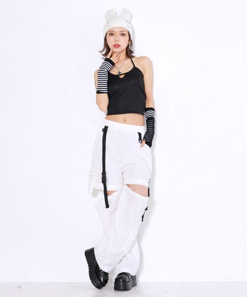 Diable baiser(ディアブルベーゼ)の「ホルターインナー付レースアップ長袖トップスセット(Tシャツ/カットソー・レディース・グレー・LL/LARGE/MEDIUM/SMALL)」の6枚目の写真