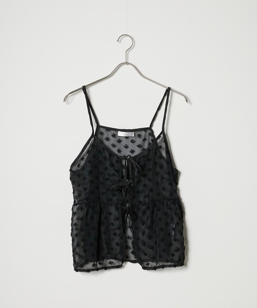AO2(アオズ)の「▲Tulle Tiered Camisole / チュールティアードキャミソール ビスチェ(ベスト・レディース・ブラック/ホワイト・FREE)」の11枚目の写真