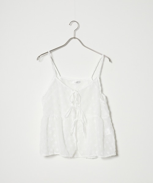 AO2(アオズ)の「▲Tulle Tiered Camisole / チュールティアードキャミソール ビスチェ(ベスト・レディース・ブラック/ホワイト・FREE)」の10枚目の写真