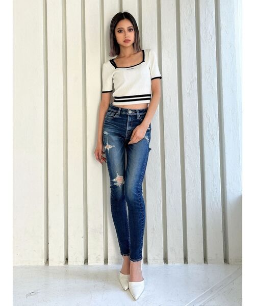 激安正規品 セール】スクエアネックHEM LINEニットトップス（ニット トップス