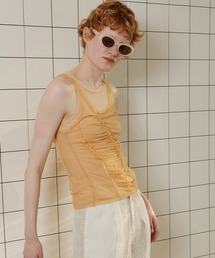 Sheer Drape layered Tank Top/シアードレープレイヤータンク【MAISON SPECIAL/メゾンスペシャル】