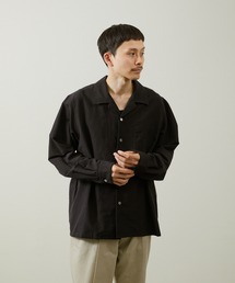 And A | And A アンドエー / COTTON / LINEN OPEN COLLAR L/S LINEN SHIRT JACKET リネンブレンドオープンカラーシャツ / AA-S24M003(シャツ/ブラウス)