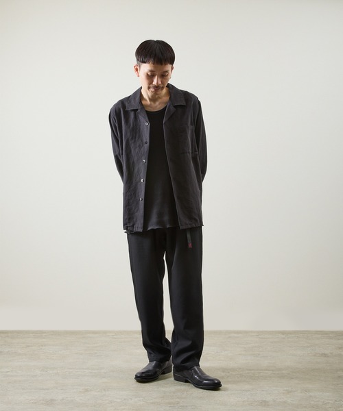 And A アンドエー / COTTON / LINEN OPEN COLLAR L/S LINEN SHIRT