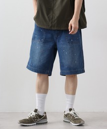 ペイントプリントデニムベーカーショートパンツ